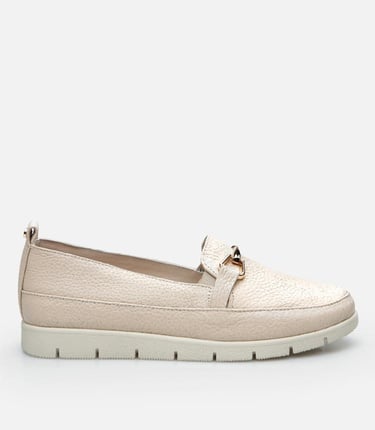  Kadın Deri Bej Loafer