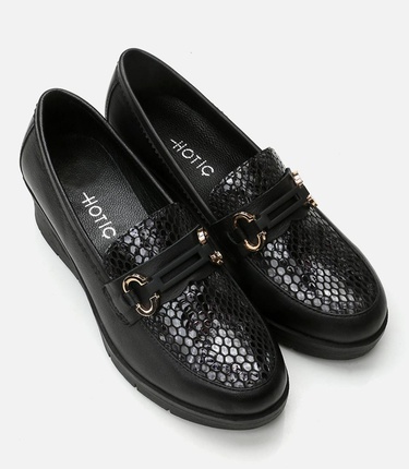  Kadın Deri Siyah Loafer