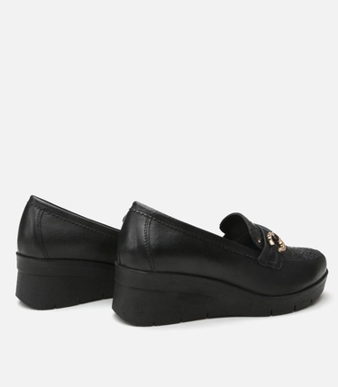 Kadın Deri Siyah Loafer