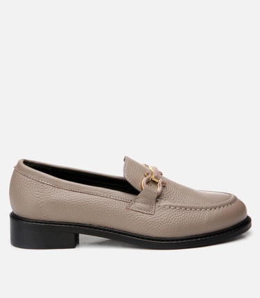  Kadın Deri Gri Loafer