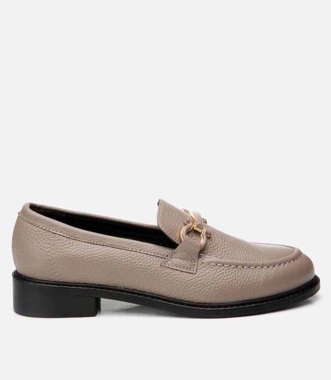  Kadın Deri Gri Loafer