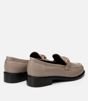  Kadın Deri Gri Loafer