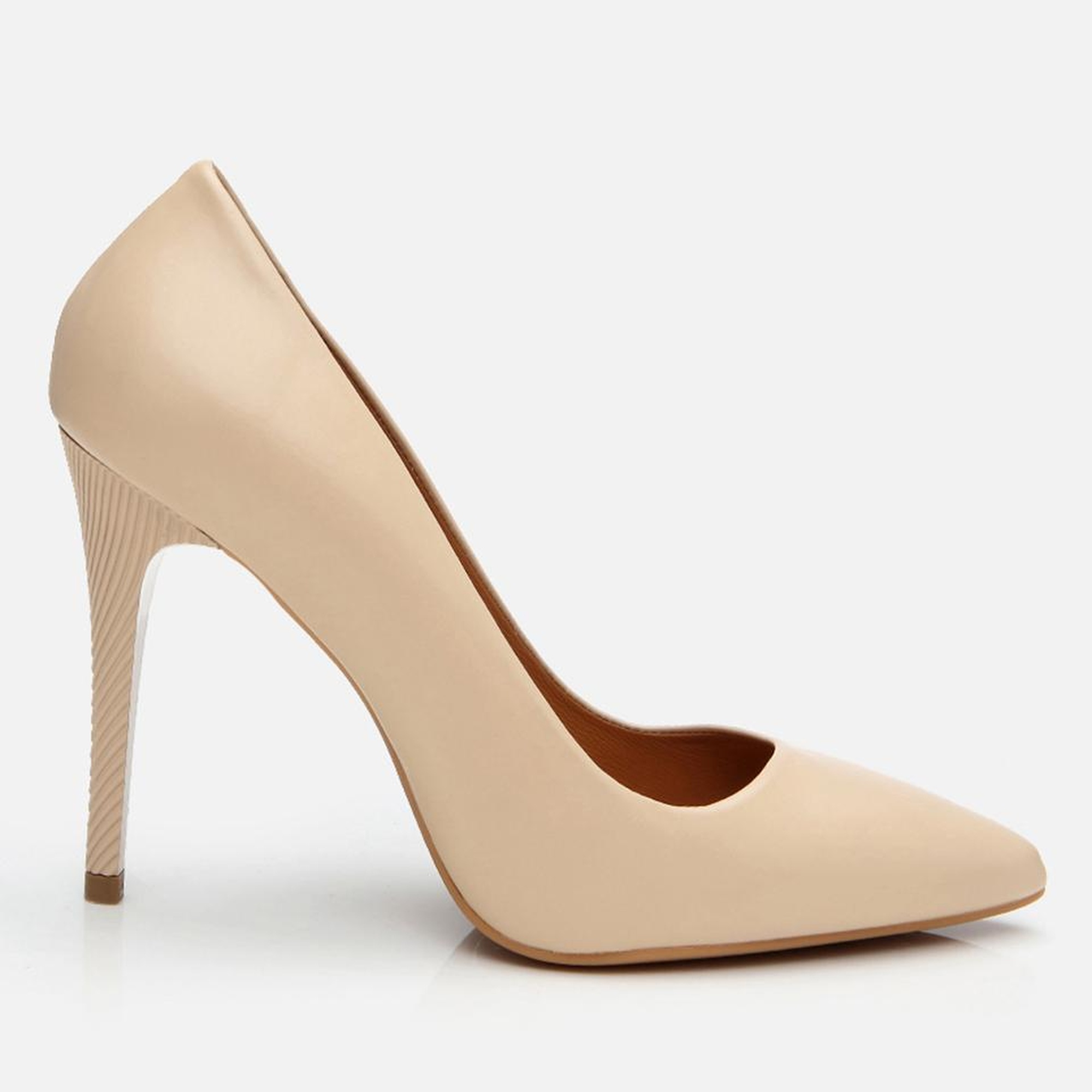 Kadın Deri Pudra Yüksek Topuklu Stiletto