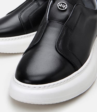  Erkek Deri Siyah Ultra Hafif Tabanlı Comfort Spor Ayakkabı