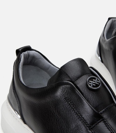  Erkek Deri Siyah Ultra Hafif Tabanlı Comfort Spor Ayakkabı