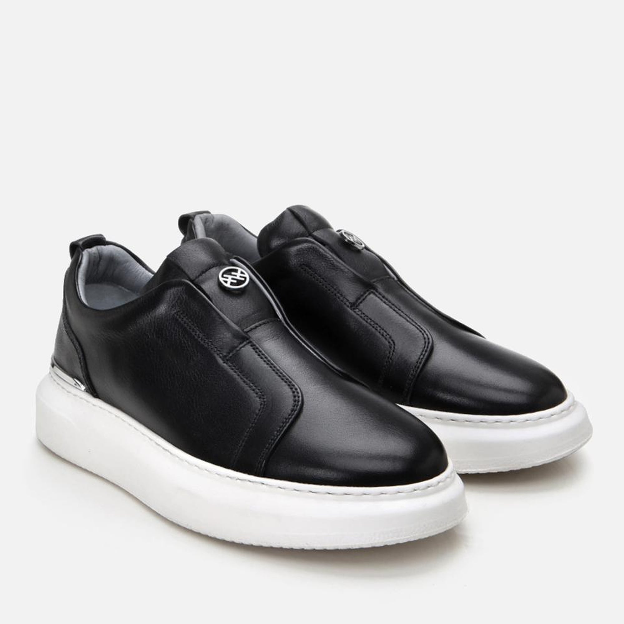 Erkek Deri Siyah Ultra Hafif Tabanlı Comfort Spor Ayakkabı