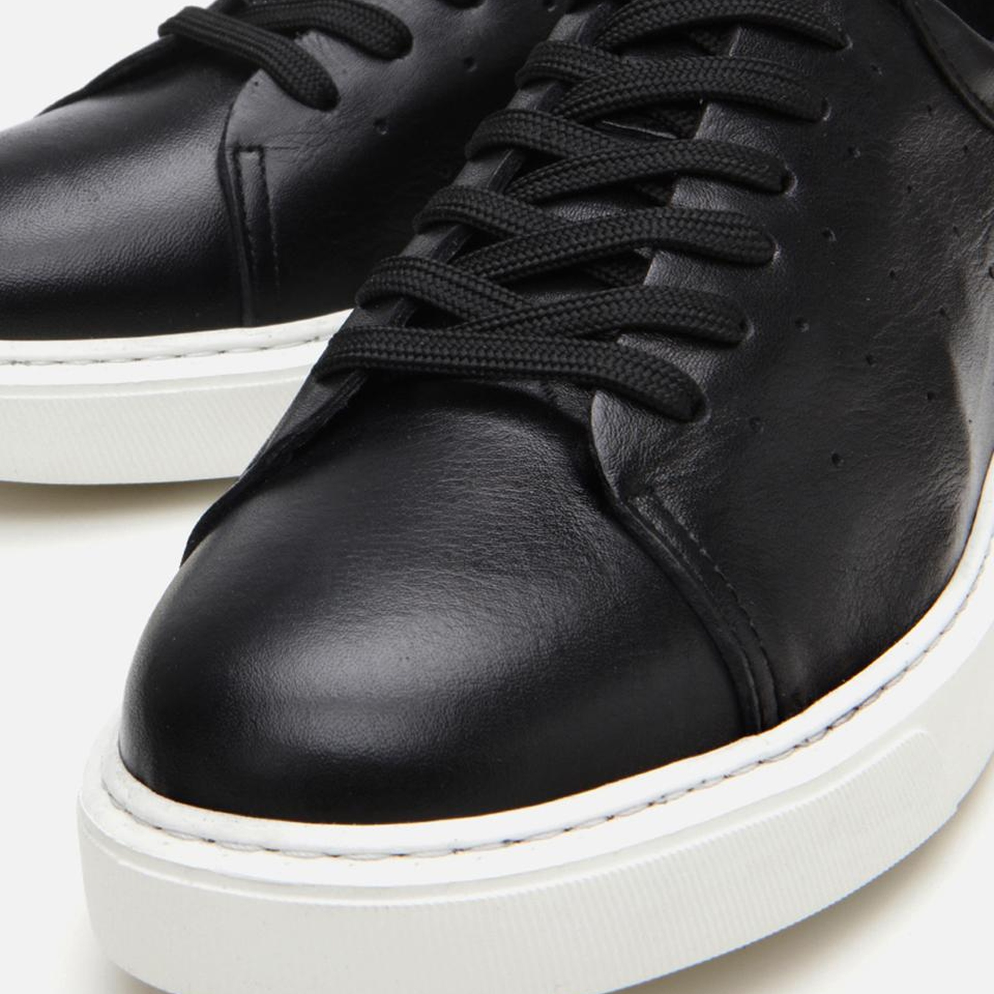 Erkek Deri Siyah Hafif Tabanlı Spor Ayakkabı