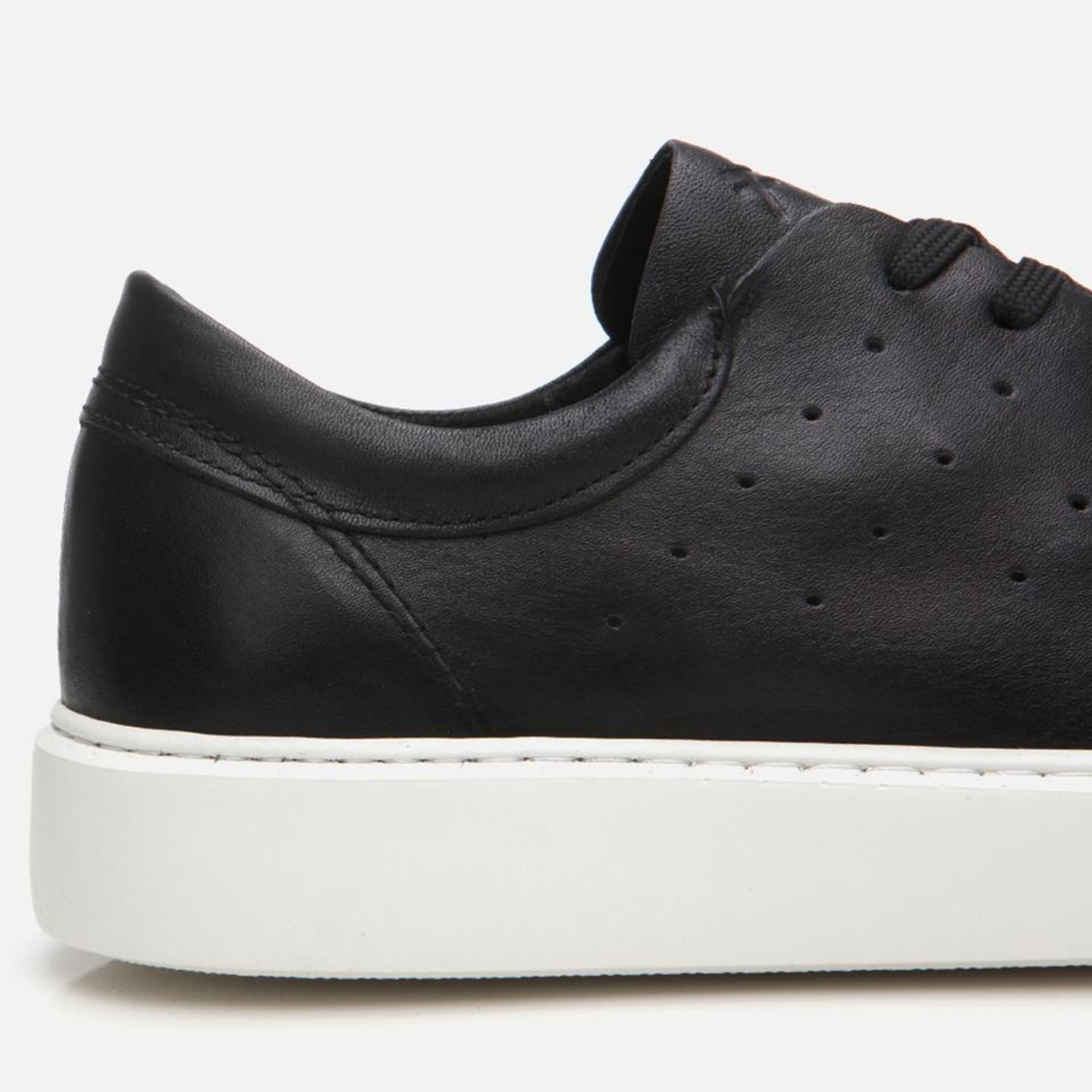 Erkek Deri Siyah Hafif Tabanlı Spor Ayakkabı