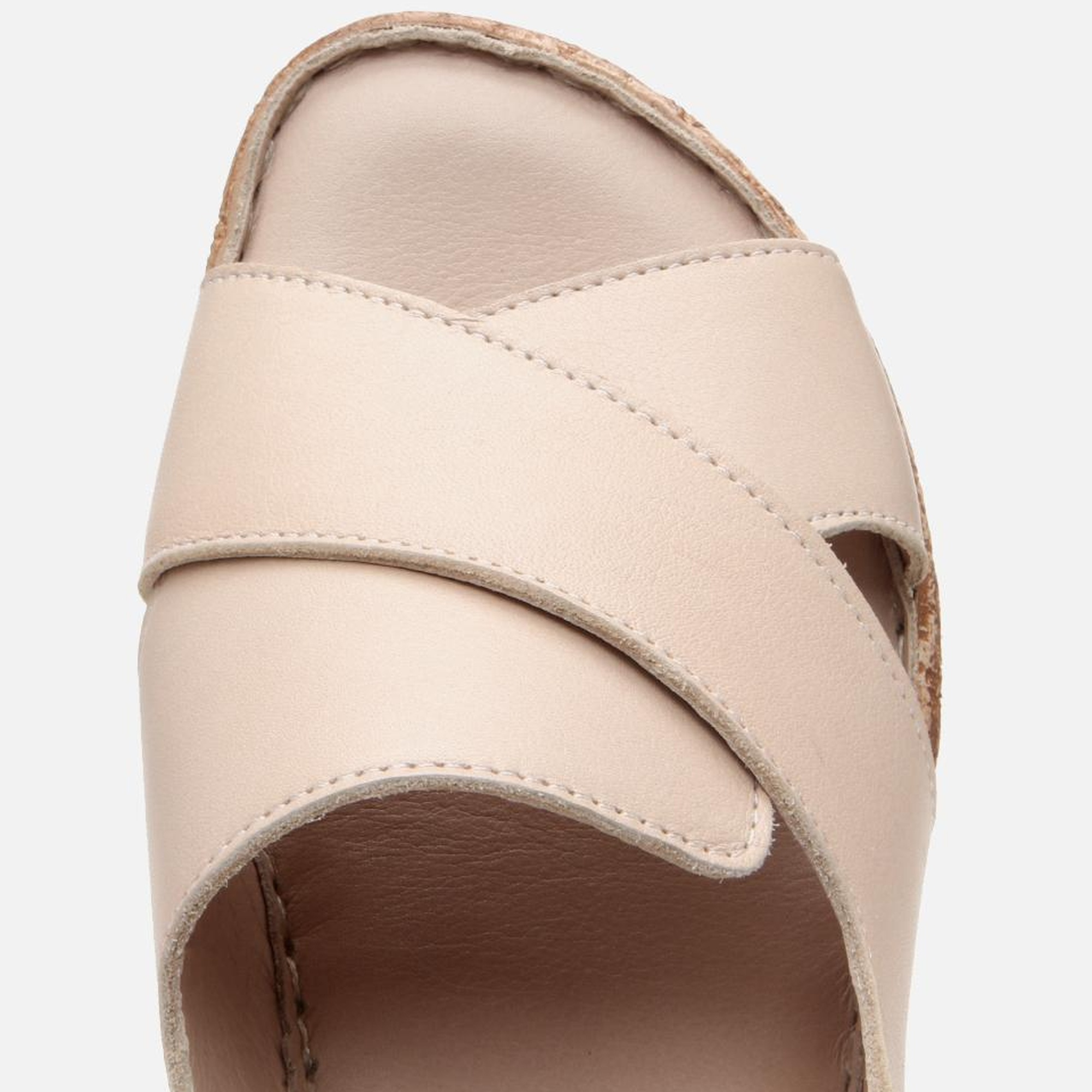 Kadın Deri Bej Ayarlanabilir Comfort Sandalet