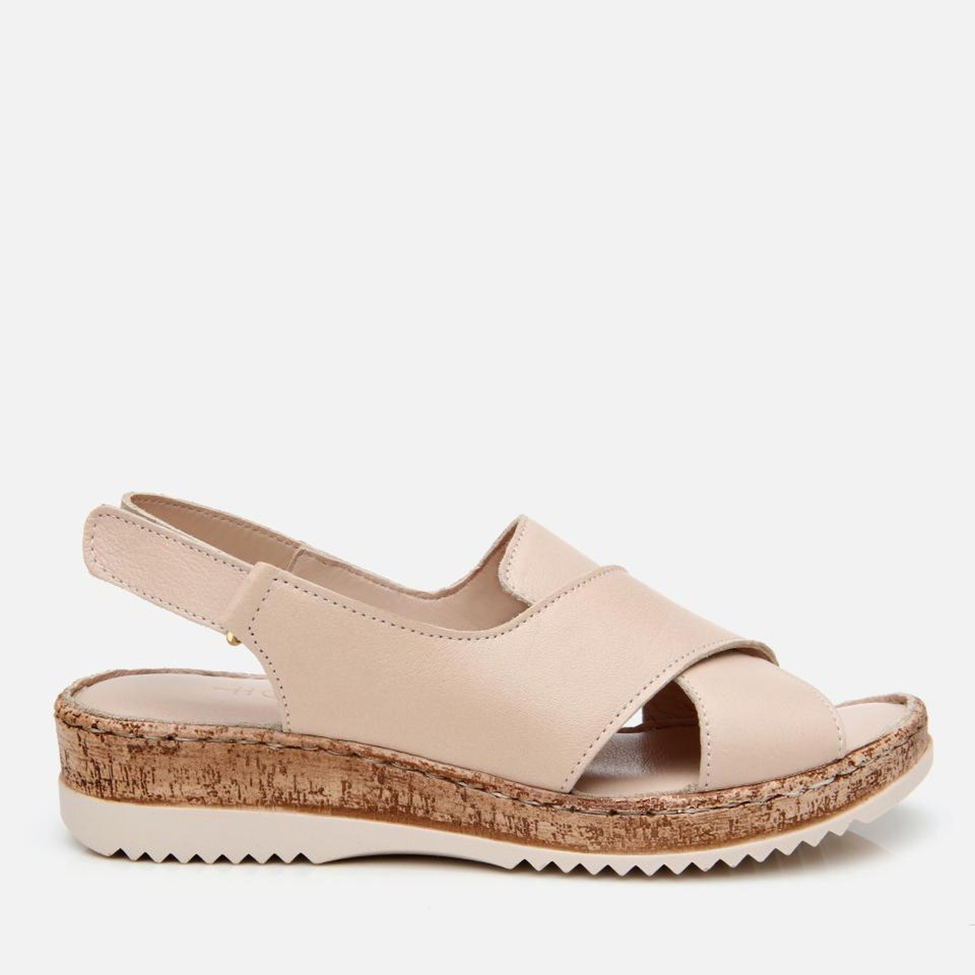 Kadın Deri Bej Ayarlanabilir Comfort Sandalet