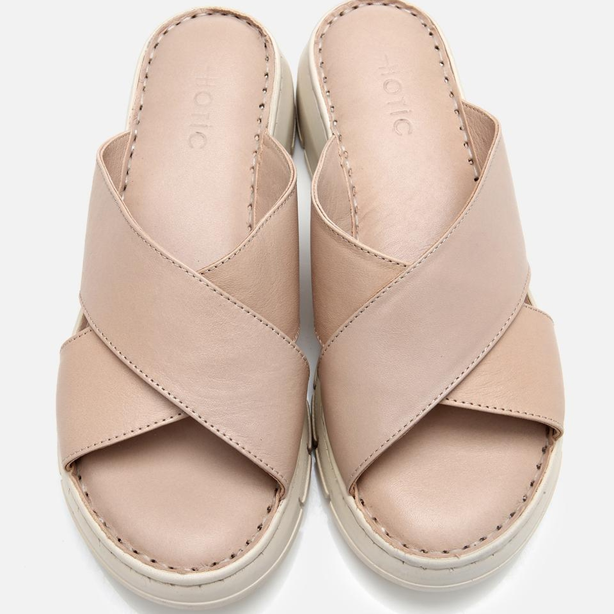 Kadın Deri Bej Comfort Terlik