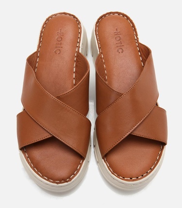  Kadın Deri Taba Comfort Terlik