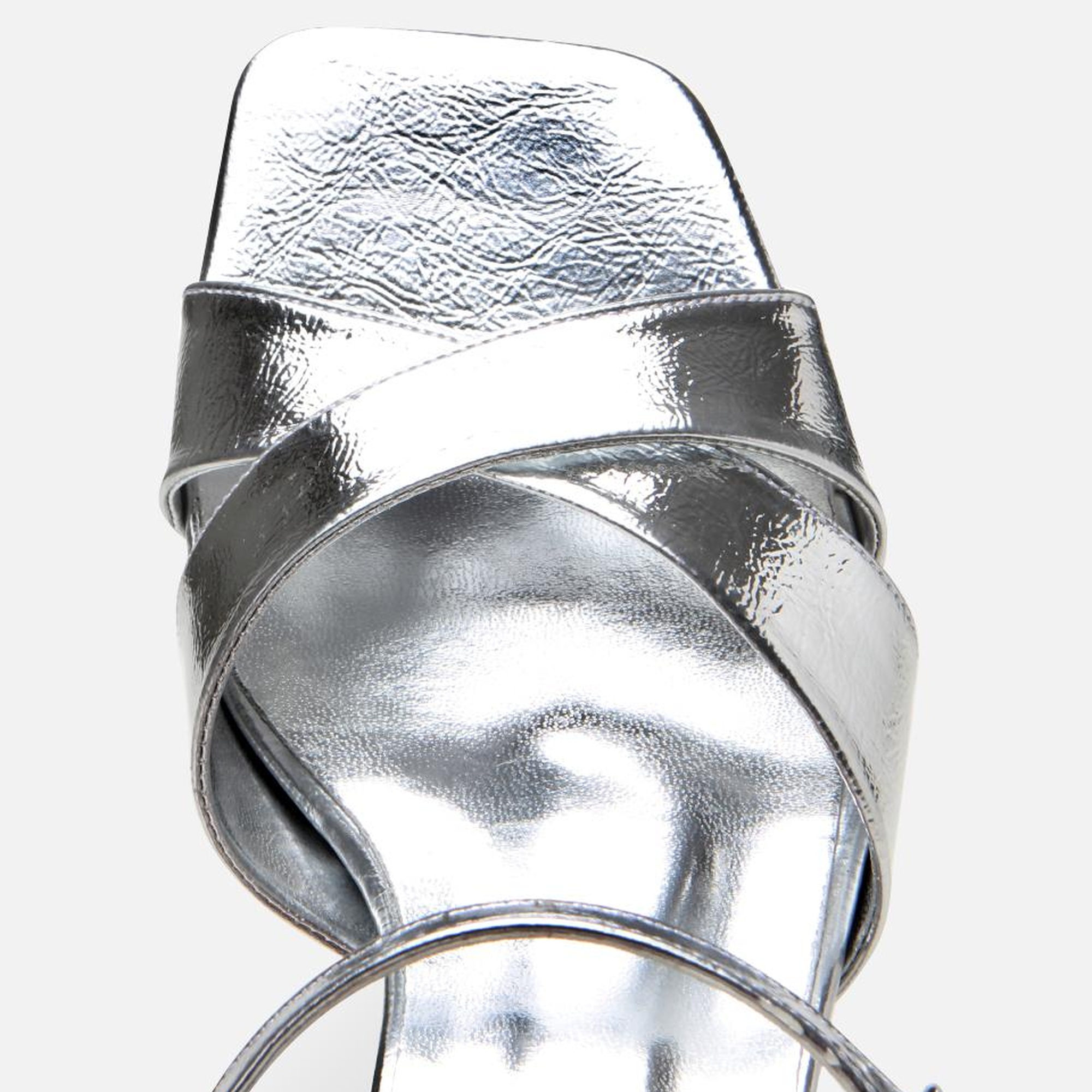 Kadın Lame Abiye Kalın Topuklu Sandalet