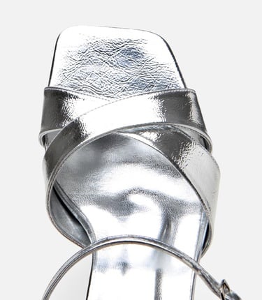  Kadın Lame Abiye Kalın Topuklu Sandalet