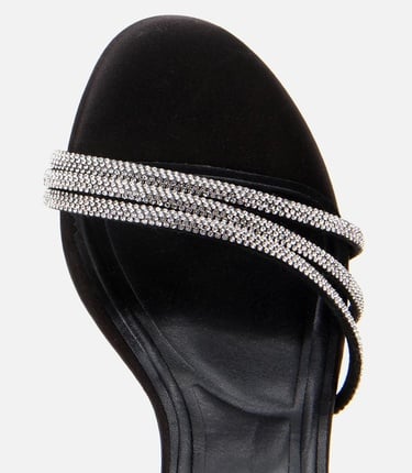  Kadın Siyah Taşlı Abiye Yüksek Topuklu Sandalet