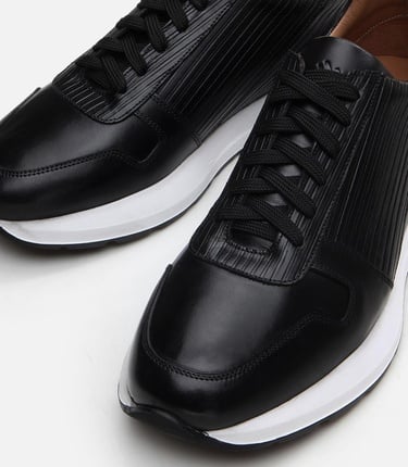  Erkek Deri Siyah Spor Ayakkabı