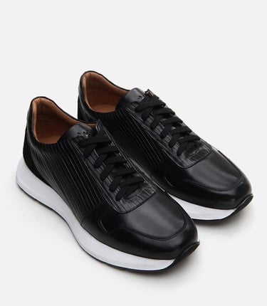  Erkek Deri Siyah Spor Ayakkabı