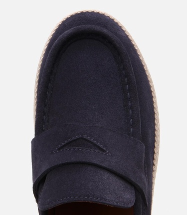  Erkek Süet Deri Lacivert Ultra Hafif Tabanlı Loafer