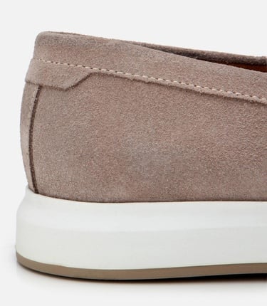  Erkek Süet Deri Bej Hafif Tabanlı Günlük Loafer