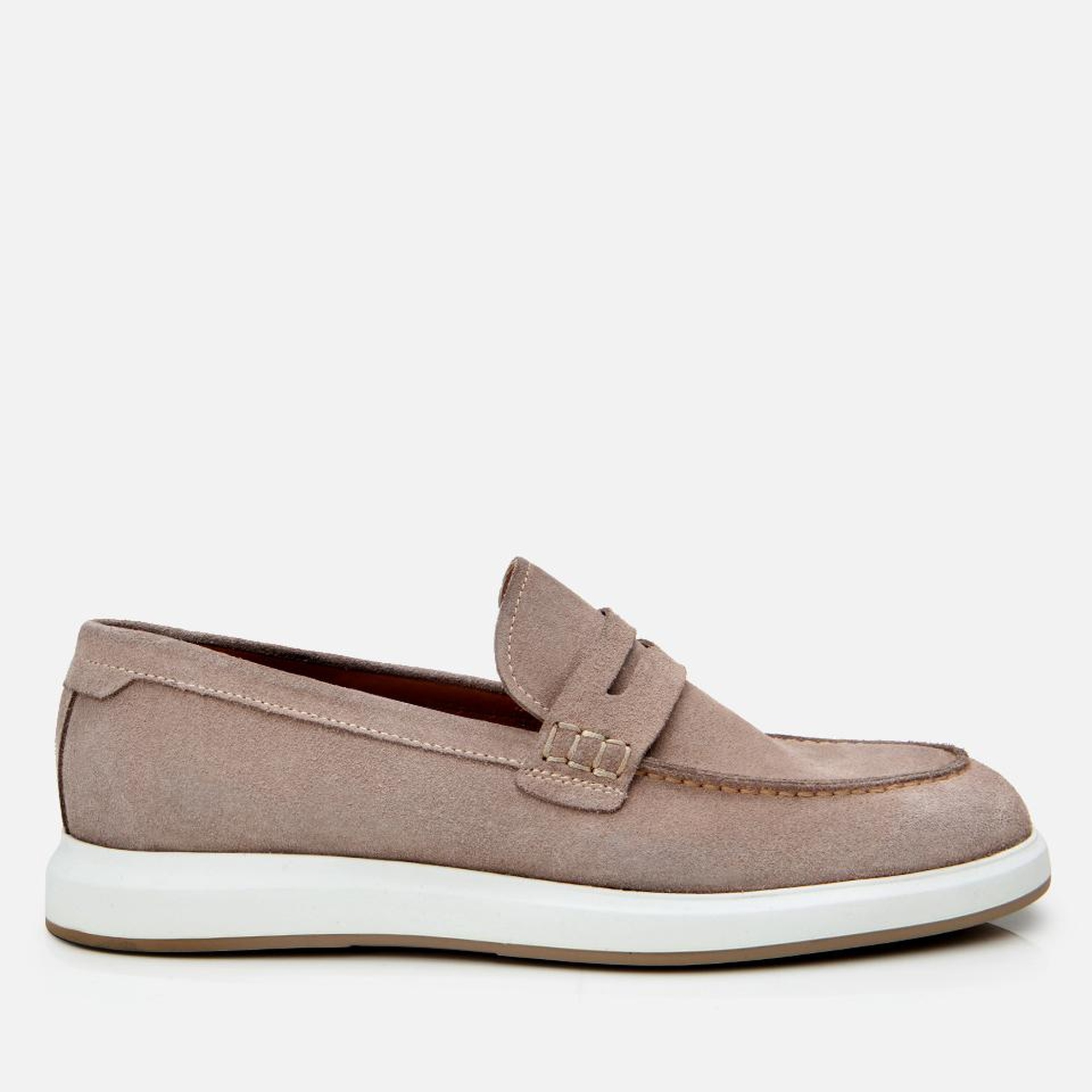 Erkek Süet Deri Bej Hafif Tabanlı Günlük Loafer