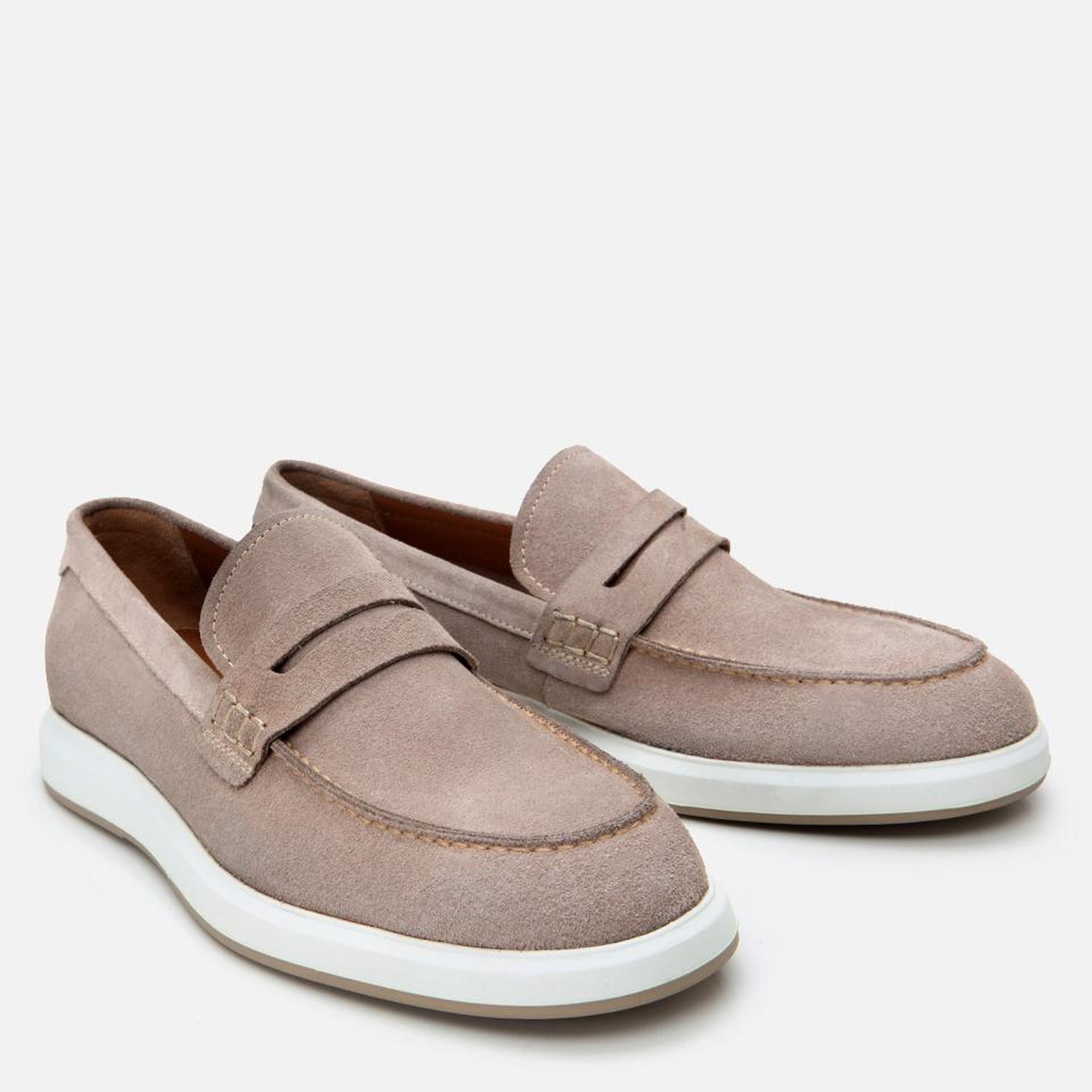 Erkek Süet Deri Bej Hafif Tabanlı Günlük Loafer