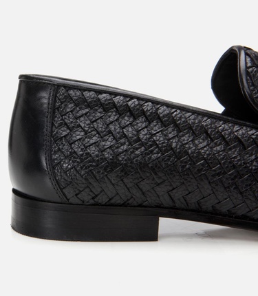  Erkek Deri Siyah Yumuşak Dokulu Klasik Loafer