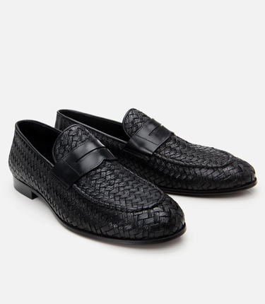  Erkek Deri Siyah Yumuşak Dokulu Klasik Loafer