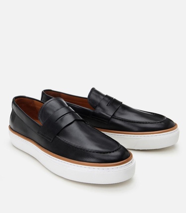  Erkek Deri Siyah Ultra Hafif Tabanlı Şık Günlük Loafer