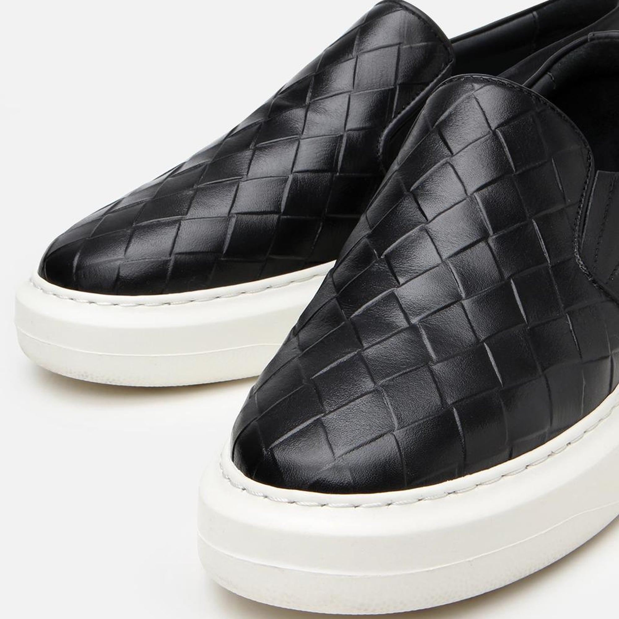 Erkek Deri Siyah Baskılı Günlük Loafer