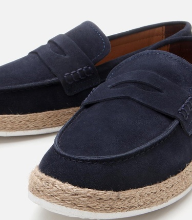  Erkek Süet Deri Lacivert Ultra Hafif Tabanlı Loafer