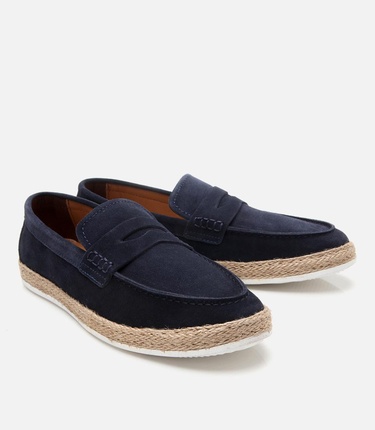  Erkek Süet Deri Lacivert Ultra Hafif Tabanlı Loafer