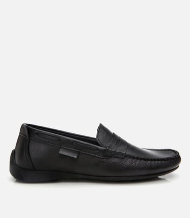  Erkek Deri Siyah Günlük Loafer