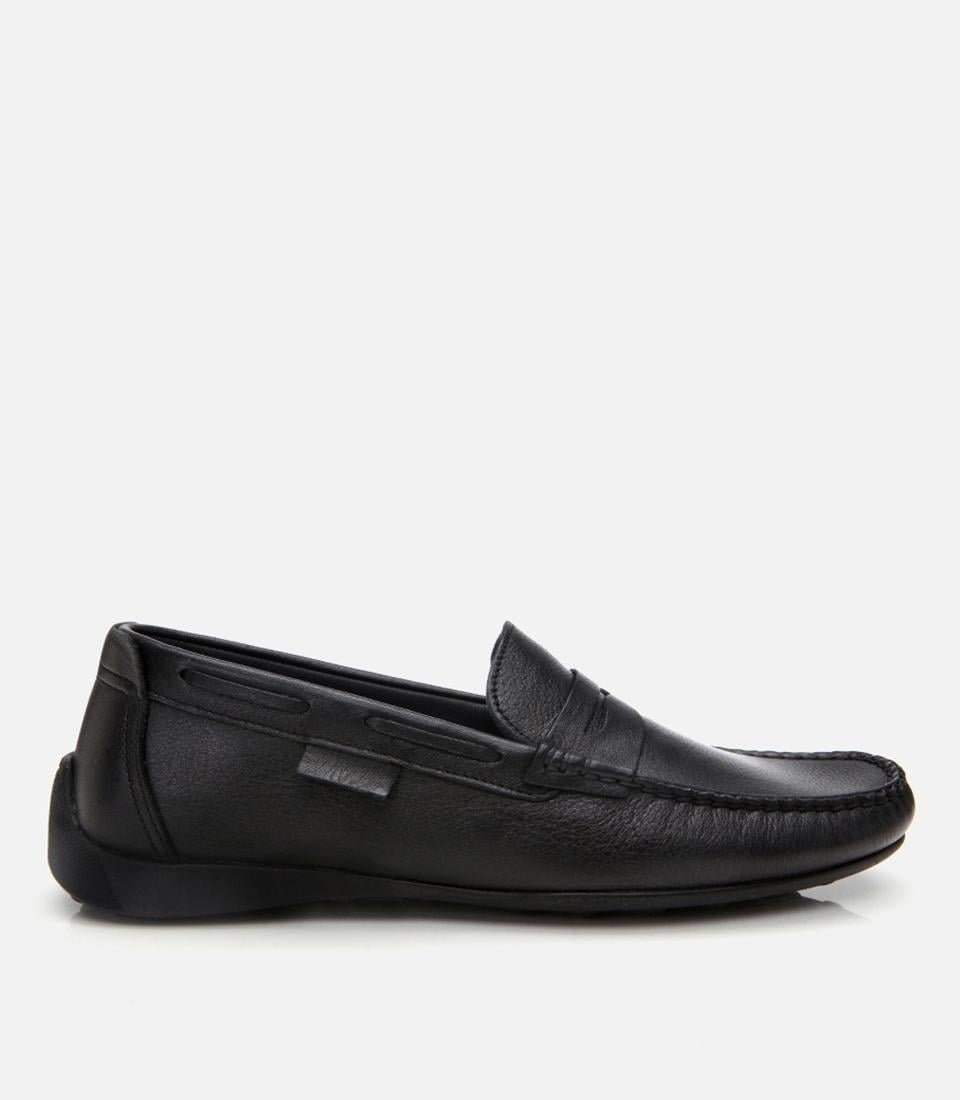  Erkek Deri Siyah Günlük Loafer
