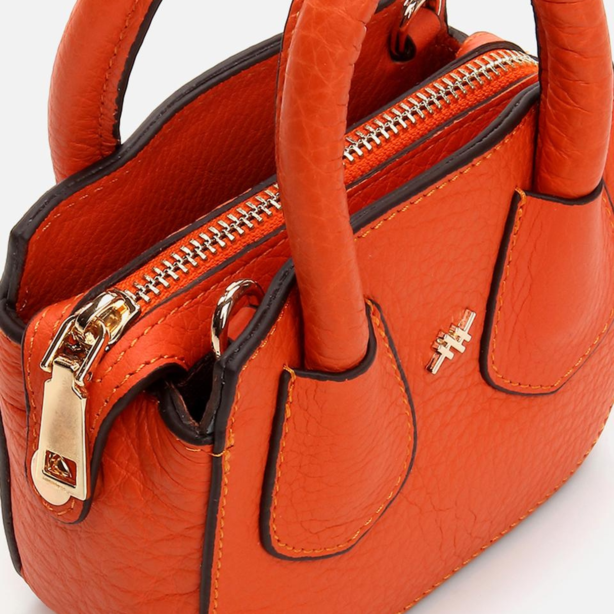 Kadın Deri Turuncu Mini (Çapraz) Çanta