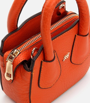  Kadın Deri Turuncu Mini (Çapraz) Çanta