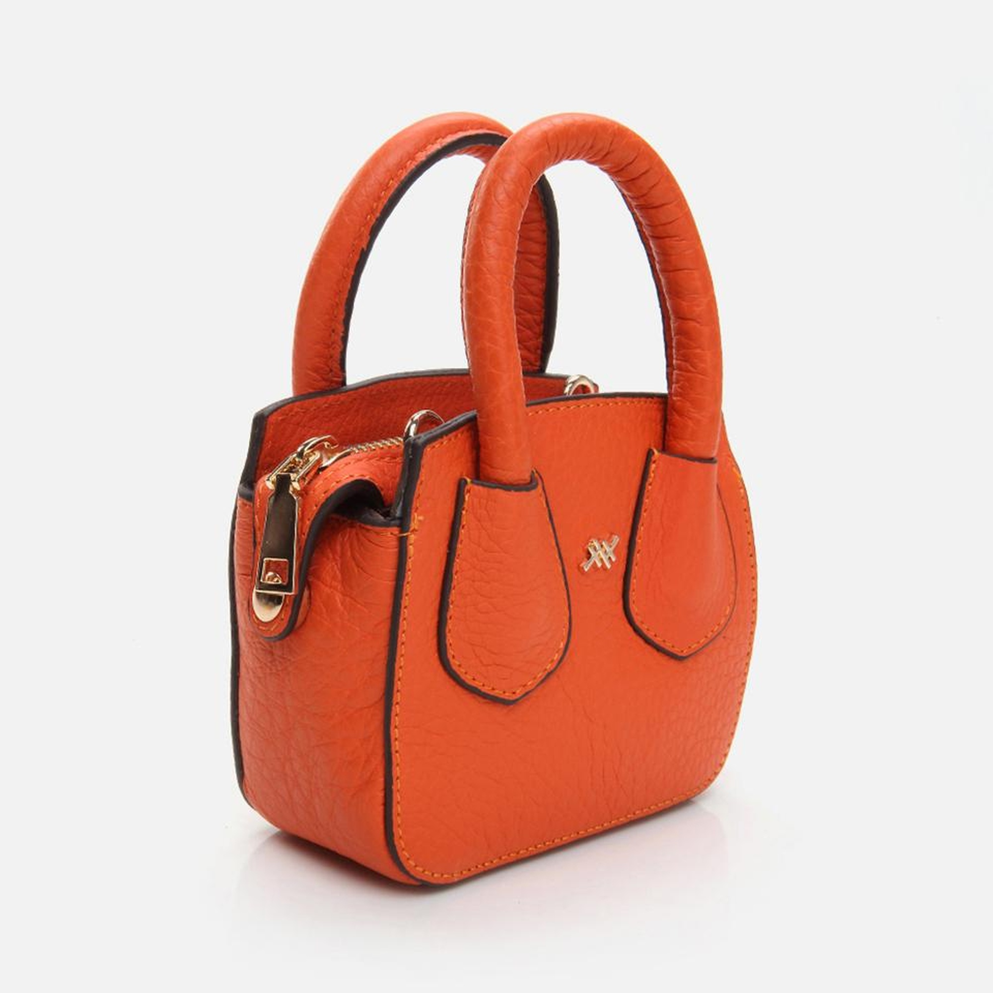 Kadın Deri Turuncu Mini (Çapraz) Çanta