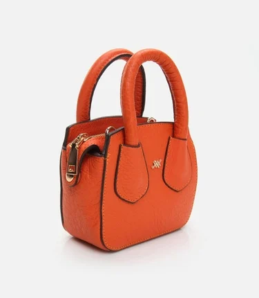  Kadın Deri Turuncu Mini (Çapraz) Çanta