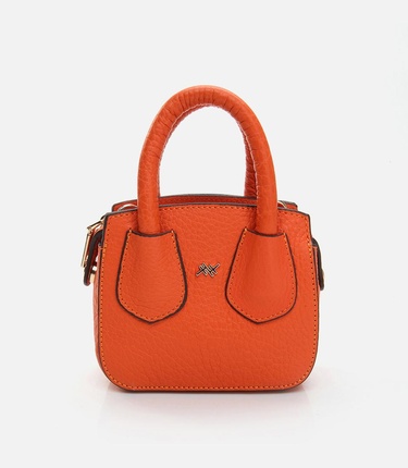  Kadın Deri Turuncu Mini (Çapraz) Çanta