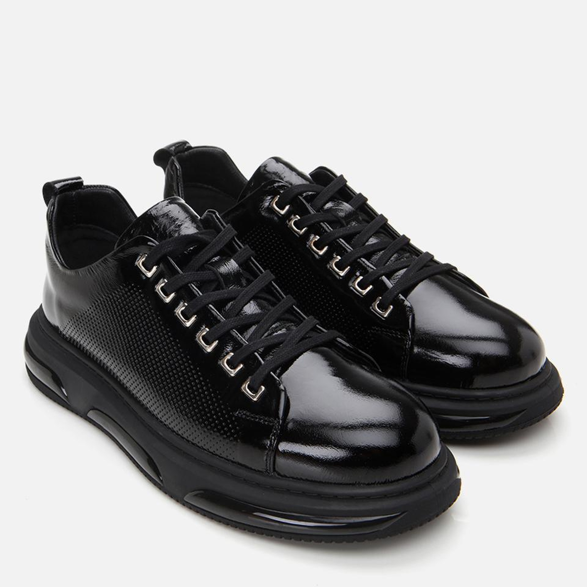 Erkek Rugan Deri Siyah Hafif Tabanlı Spor Ayakkabı