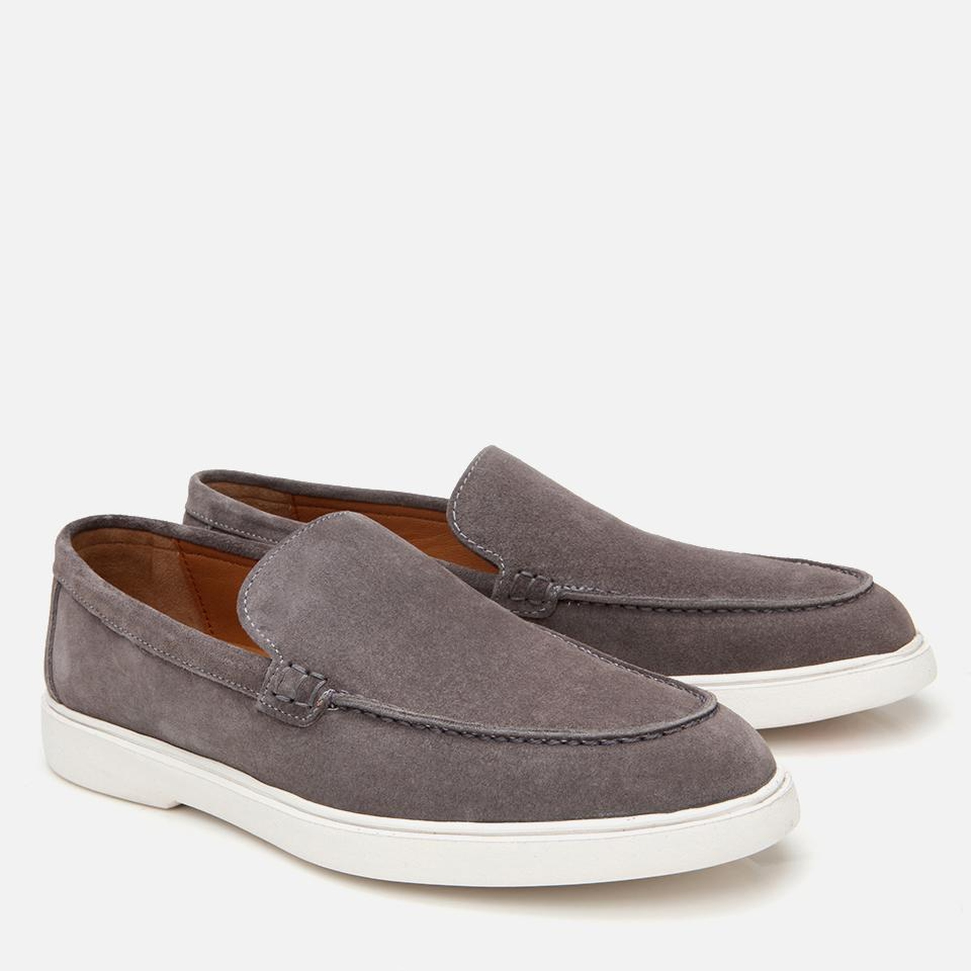 Erkek Süet Deri Gri Günlük Loafer