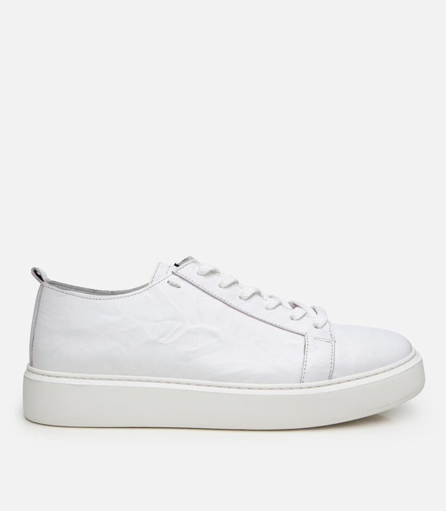  Erkek Deri Beyaz Hafif Tabanlı Spor Ayakkabı