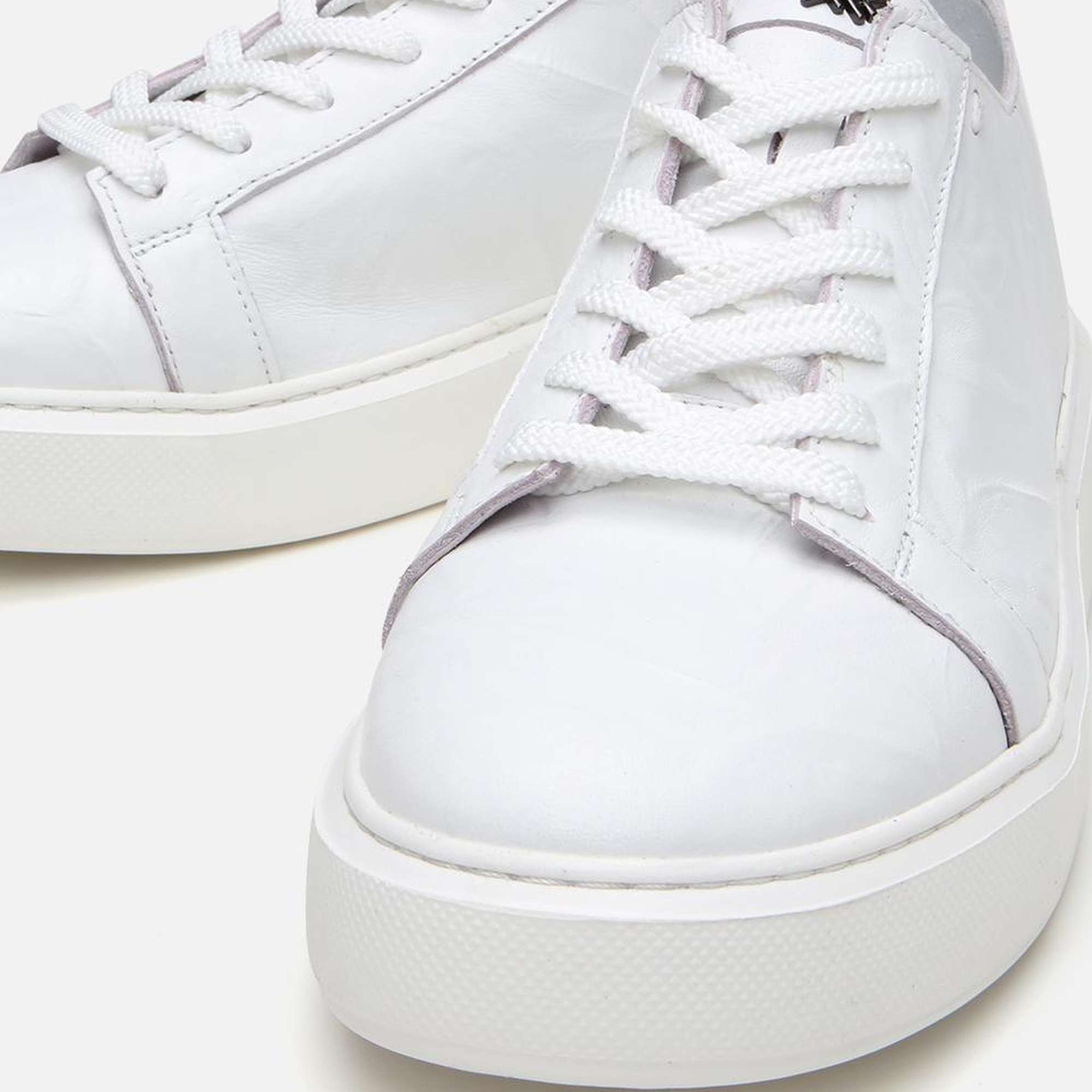 Erkek Deri Beyaz Hafif Tabanlı Spor Ayakkabı