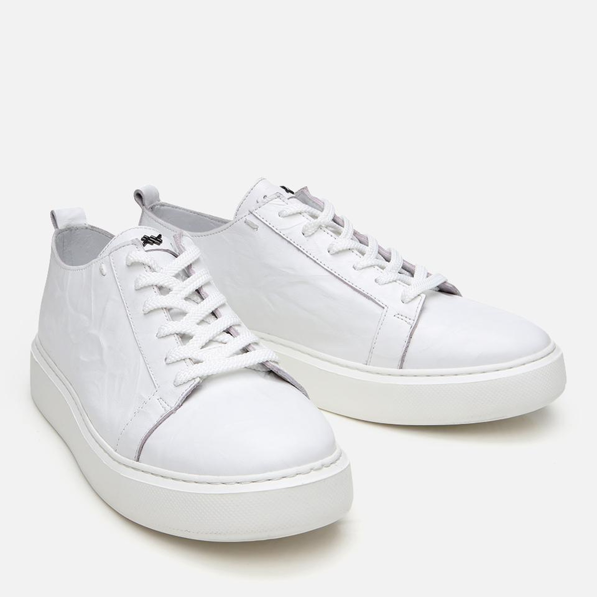 Erkek Deri Beyaz Hafif Tabanlı Spor Ayakkabı