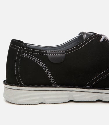  Erkek Nubuk Deri Siyah Ultra Hafif Tabanlı Günlük Ayakkabı