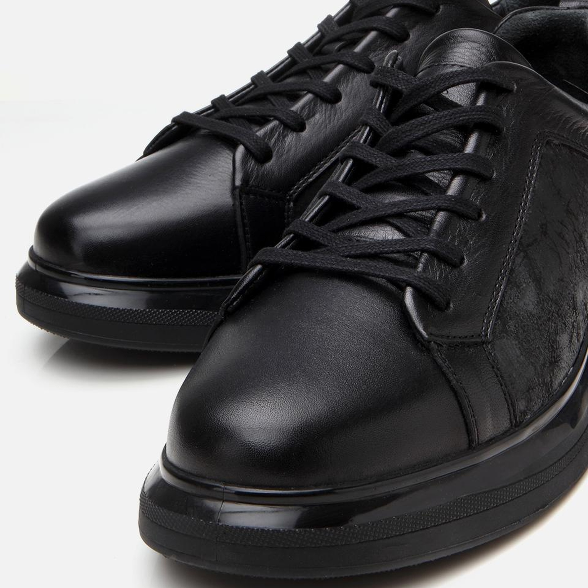 Erkek Deri Siyah Spor Ayakkabı