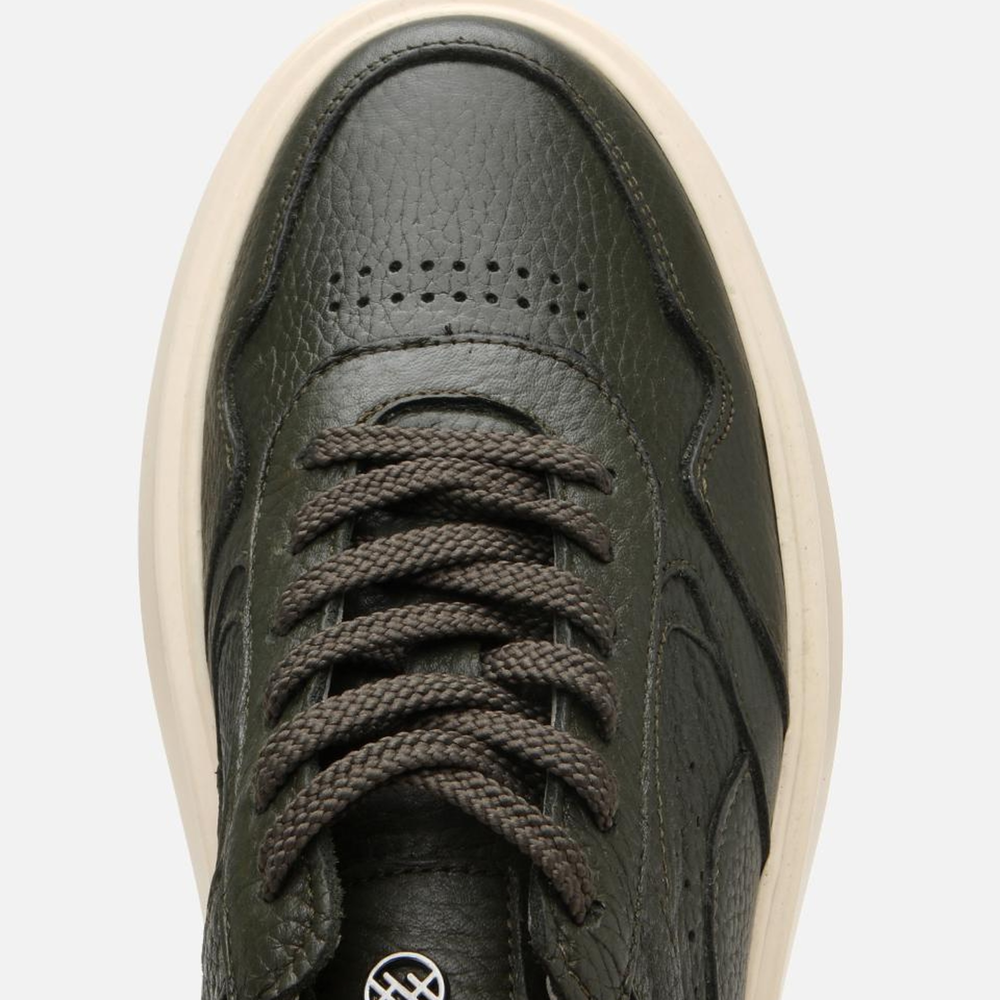 Erkek Deri Haki Yüksek Tabanlı Spor Ayakkabı