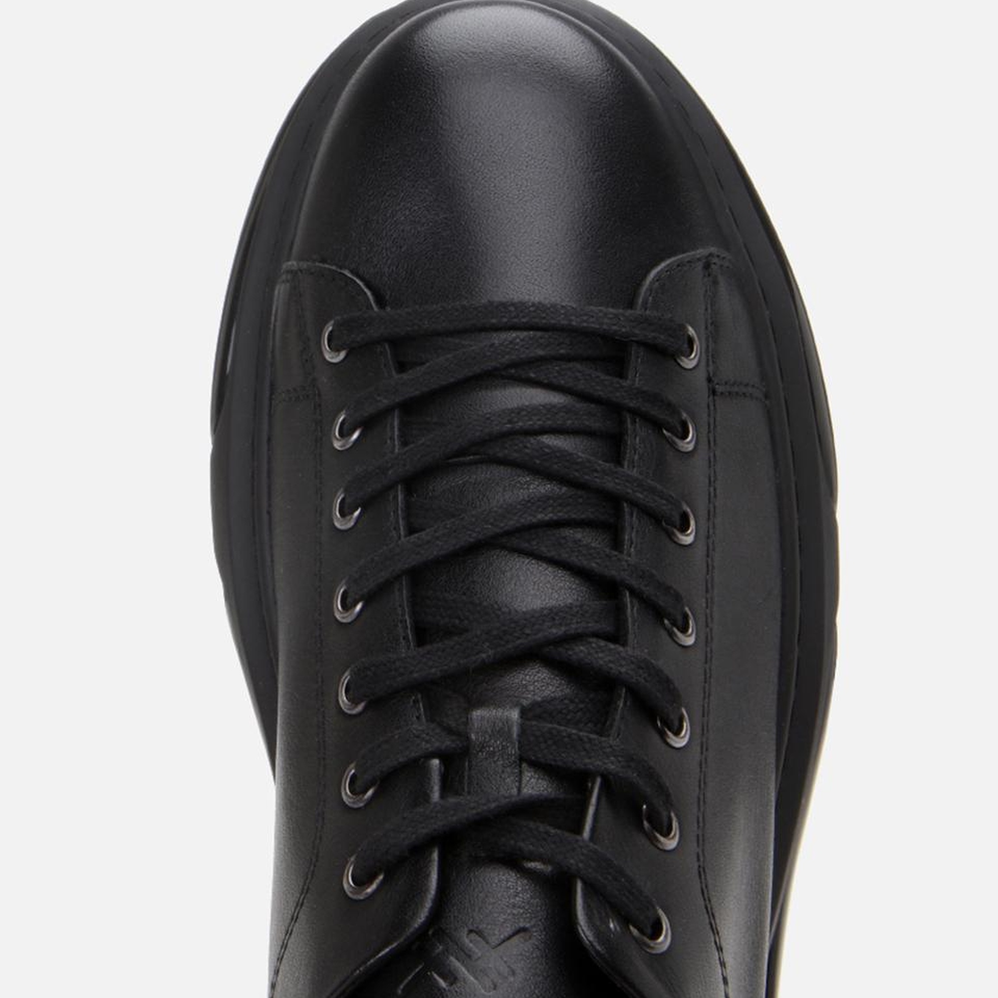 Erkek Deri Siyah Hafif Tabanlı Spor Ayakkabı