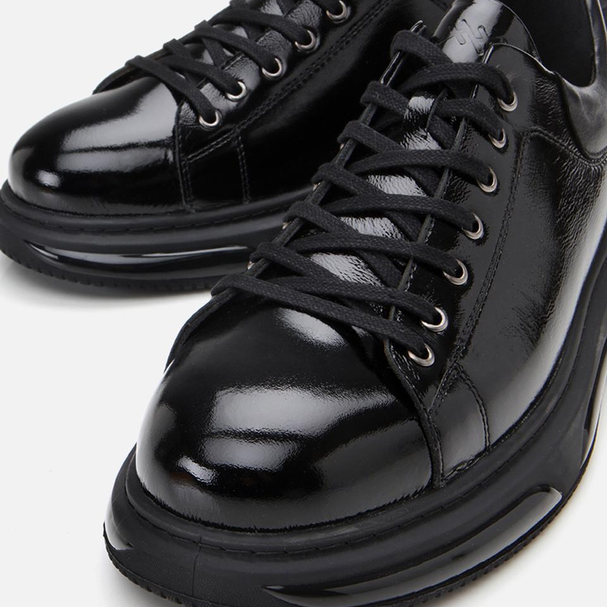 Erkek Rugan Deri Siyah Hafif Tabanlı Spor Ayakkabı