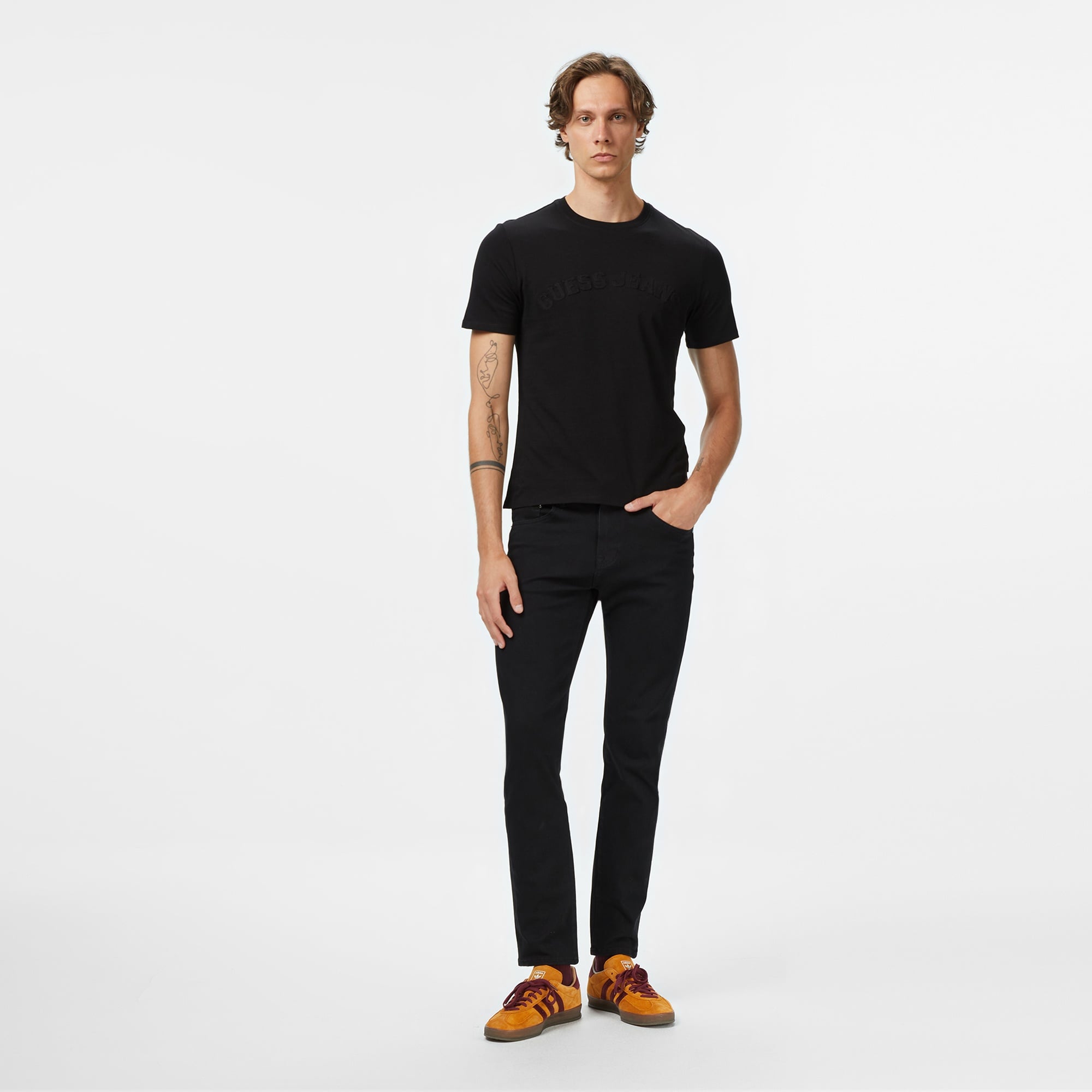 Guess Jeans Slim Fit Erkek Siyah T-Shirt