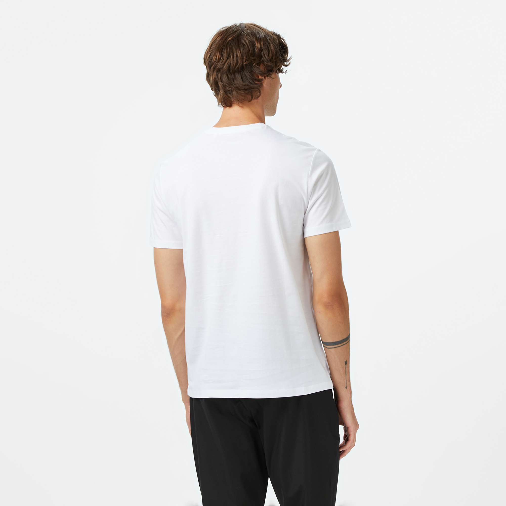 Guess Triangle Regular Fit Erkek Beyaz T-Shirt